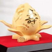 純金壽桃定制黃金壽桃，絨沙金壽桃，千足鑄金壽桃