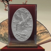 大展鴻圖銀質(zhì)紀(jì)念盤定制、定做銀質(zhì)純銀盤訂做
