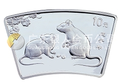 2008中國戊子（鼠）年1盎司扇形紀(jì)念銀幣