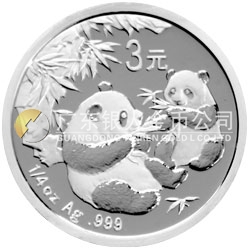 中國熊貓金幣發(fā)行25周年金銀紀(jì)念幣1/4盎司圓形銀質(zhì)紀(jì)念