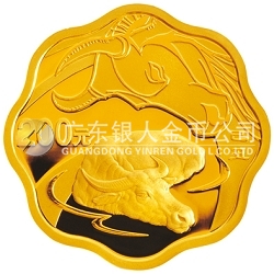 2009中國(guó)己丑（牛）年1/2盎司梅花形紀(jì)念金幣