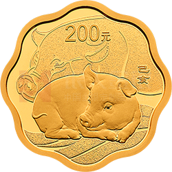 2019中國己亥（豬）年金銀紀(jì)念幣15克梅花形金質(zhì)紀(jì)念幣