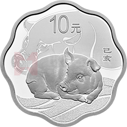 2019中國己亥（豬）年金銀紀(jì)念幣30克梅花形銀質(zhì)紀(jì)念幣