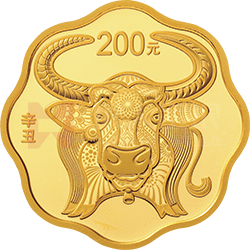 2021中國(guó)辛丑（牛）年金銀紀(jì)念幣15克梅花形金質(zhì)紀(jì)念幣