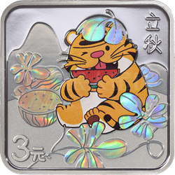 二十四節(jié)氣（光陰的故事）金銀紀念幣8克正方形銀質(zhì)紀念幣